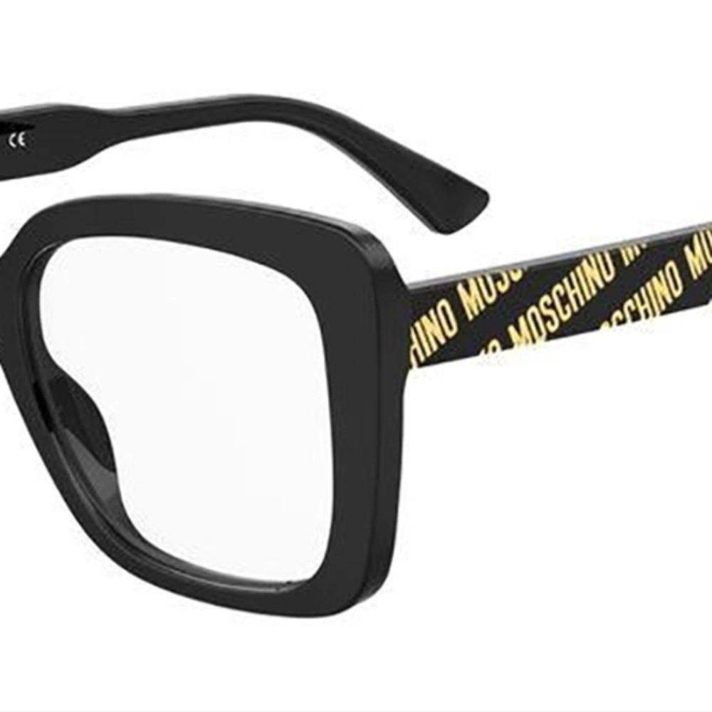 Moschino Black Frames with Yellow Accents